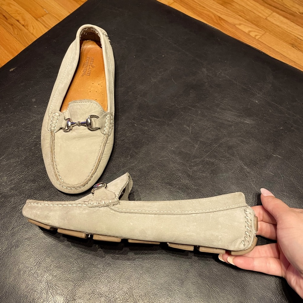 Mercanti Fiorentini Italian Leather SlipOn square toe Moccasins flats loafers 8